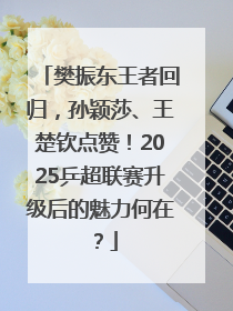 樊振东王者回归，孙颖莎、王楚钦点赞！2025乒超联赛升级后的魅力何在？