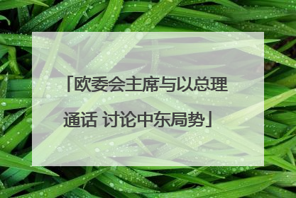 欧委会主席与以总理通话 讨论中东局势