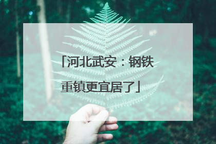 河北武安：钢铁重镇更宜居了