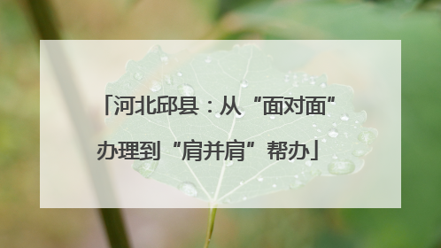 河北邱县：从“面对面”办理到“肩并肩”帮办