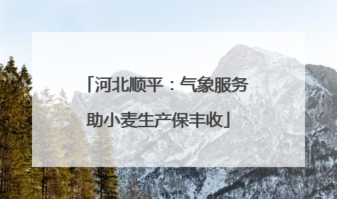河北顺平：气象服务助小麦生产保丰收