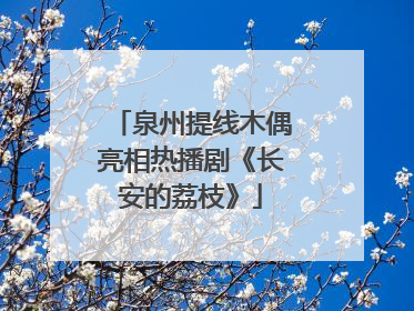 泉州提线木偶亮相热播剧《长安的荔枝》