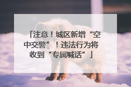 注意！城区新增“空中交警”！违法行为将收到“专属喊话”