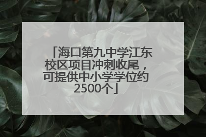 海口第九中学江东校区项目冲刺收尾，可提供中小学学位约2500个