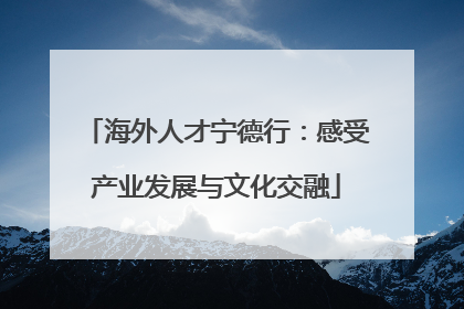 海外人才宁德行：感受产业发展与文化交融