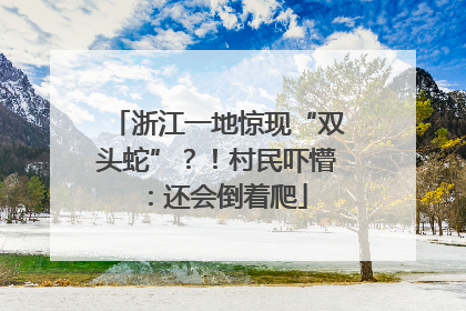 浙江一地惊现“双头蛇”？！村民吓懵：还会倒着爬