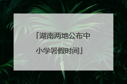 湖南两地公布中小学暑假时间