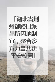 湖北省荆州御路口派出所因地制宜，整合多方力量共建平安校园