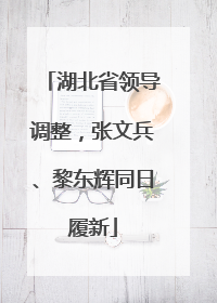 湖北省领导调整，张文兵、黎东辉同日履新