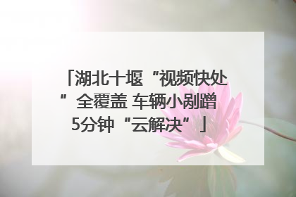 湖北十堰“视频快处”全覆盖 车辆小剐蹭5分钟“云解决”
