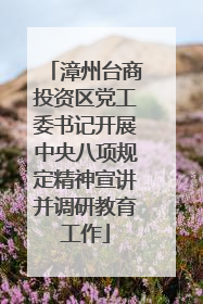 漳州台商投资区党工委书记开展中央八项规定精神宣讲并调研教育工作