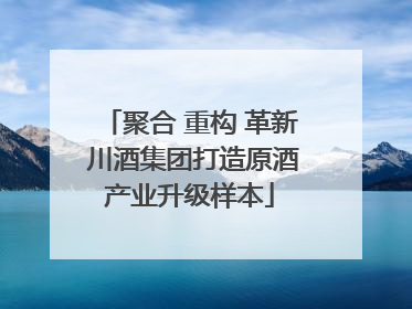 聚合 重构 革新 川酒集团打造原酒产业升级样本
