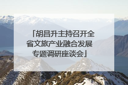 胡昌升主持召开全省文旅产业融合发展专题调研座谈会