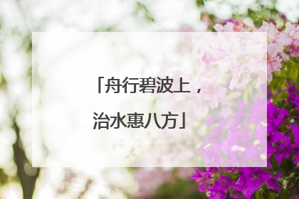 舟行碧波上，治水惠八方