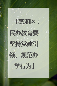 蒸湘区：民办教育要坚持党建引领、规范办学行为