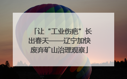 让“工业伤疤”长出春天——辽宁加快废弃矿山治理观察