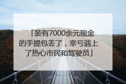 装有7000余元现金的手提包丢了，幸亏遇上了热心市民和驾驶员