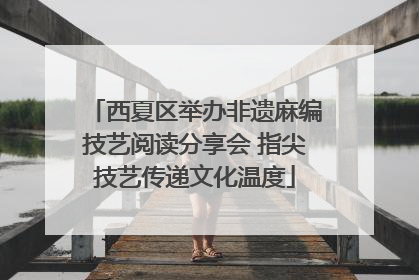 西夏区举办非遗麻编技艺阅读分享会 指尖技艺传递文化温度