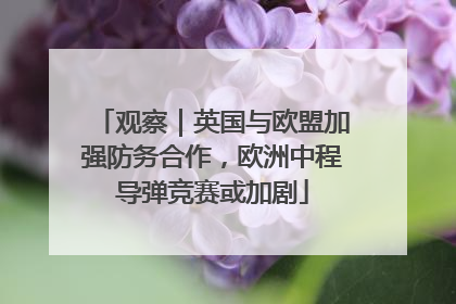 观察｜英国与欧盟加强防务合作，欧洲中程导弹竞赛或加剧
