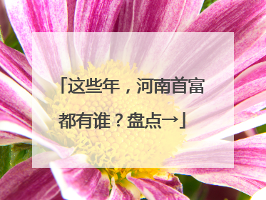 这些年，河南首富都有谁？盘点→
