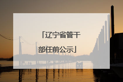 辽宁省管干部任前公示