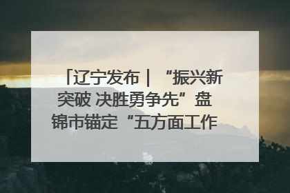 辽宁发布｜“振兴新突破 决胜勇争先”盘锦市锚定“五方面工作”力争全年地区生产总值增长5.5%左右