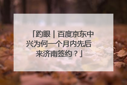 趵眼｜百度京东中兴为何一个月内先后来济南签约？