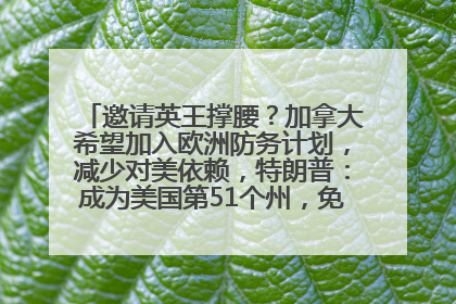 邀请英王撑腰？加拿大希望加入欧洲防务计划，减少对美依赖，特朗普：成为美国第51个州，免费用“金穹”