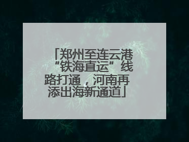 郑州至连云港“铁海直运”线路打通，河南再添出海新通道