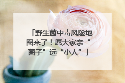 野生菌中毒风险地图来了！愿大家亲“菌子”远“小人”