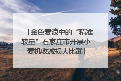 金色麦浪中的“精准较量”石家庄市开展小麦机收减损大比武