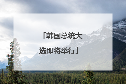 韩国总统大选即将举行
