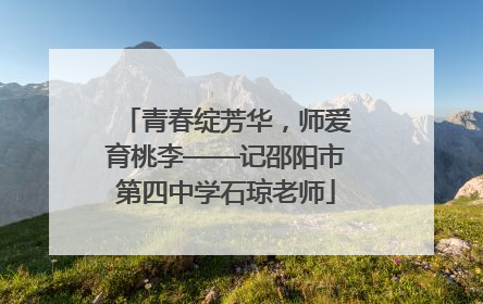 青春绽芳华，师爱育桃李——记邵阳市第四中学石琼老师