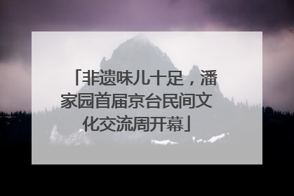 非遗味儿十足，潘家园首届京台民间文化交流周开幕