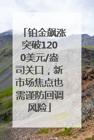 铂金飙涨突破1200美元/盎司关口，新市场焦点也需谨防回调风险
