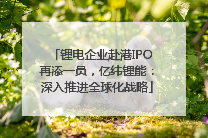 锂电企业赴港IPO再添一员，亿纬锂能：深入推进全球化战略