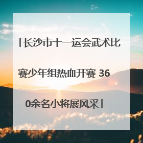 长沙市十一运会武术比赛少年组热血开赛 360余名小将展风采