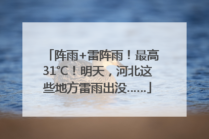 阵雨+雷阵雨！最高31℃！明天，河北这些地方雷雨出没……