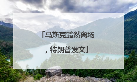 马斯克黯然离场，特朗普发文