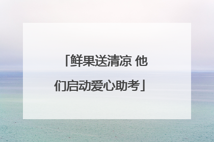 鲜果送清凉 他们启动爱心助考