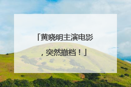 黄晓明主演电影，突然撤档！