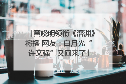 黄晓明领衔《潜渊》将播 网友：白月光“许文强”又回来了