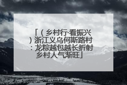 （乡村行·看振兴）浙江义乌何斯路村：龙粽越包越长折射乡村人气渐旺