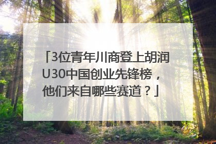 3位青年川商登上胡润U30中国创业先锋榜，他们来自哪些赛道？