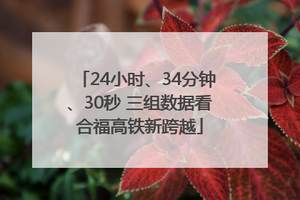 24小时、34分钟、30秒 三组数据看合福高铁新跨越
