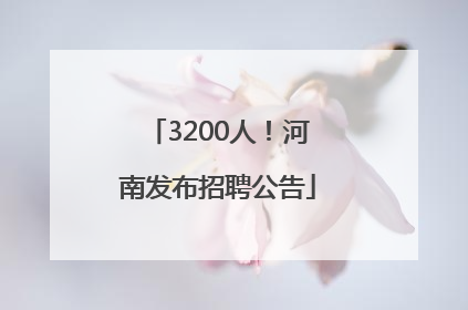 3200人！河南发布招聘公告