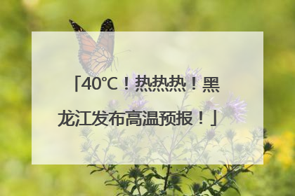 40℃！热热热！黑龙江发布高温预报！