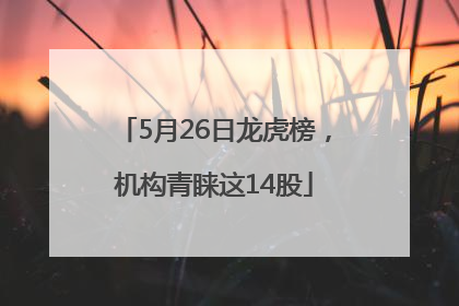 5月26日龙虎榜，机构青睐这14股