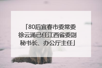 80后宜春市委常委徐云涌已任江西省委副秘书长、办公厅主任