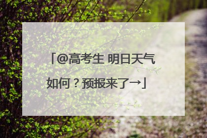@高考生 明日天气如何？预报来了→